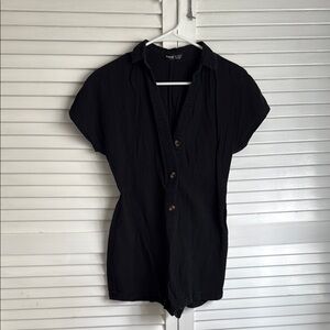 Women's Black Button-Up Top